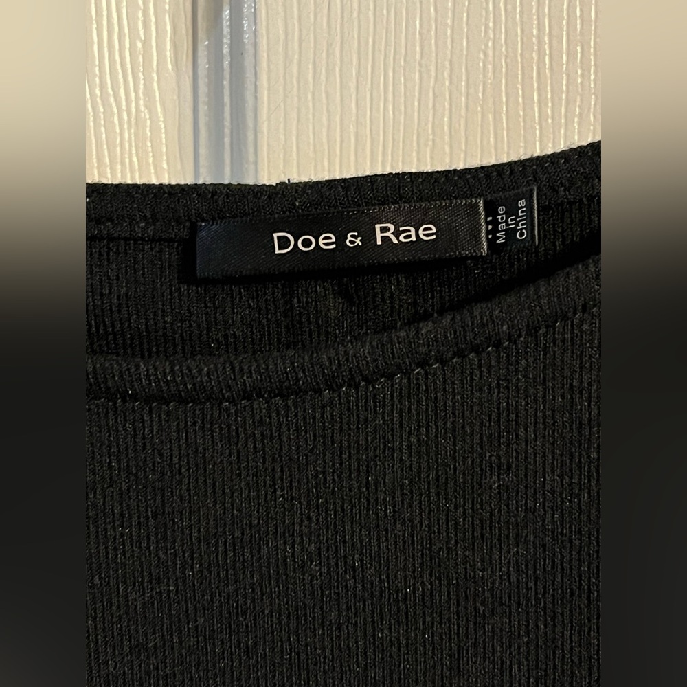Doe & Rae Black and White Striped Long Sleeve Top - Picture 3 of 3